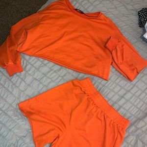 two piece short/sweater set